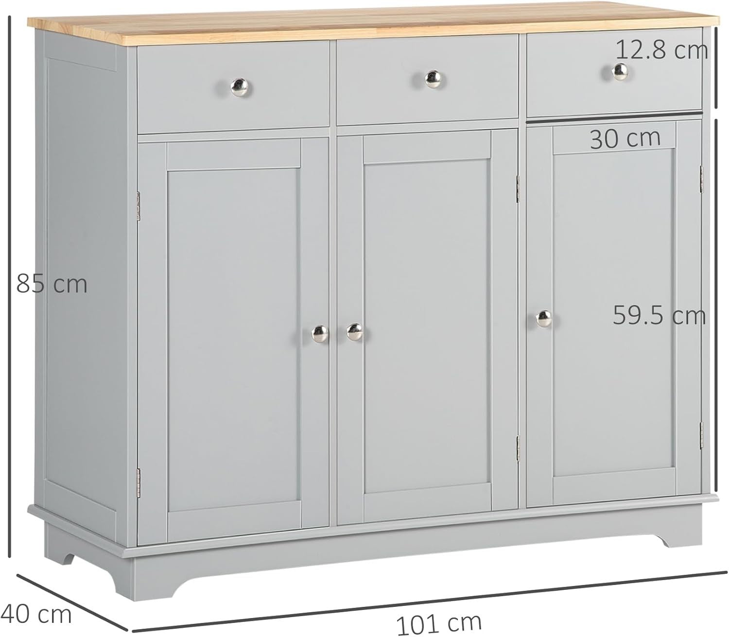 Modern Sideboard Buffet Cabinet with Storage, Drawers & Adjustable Shelves