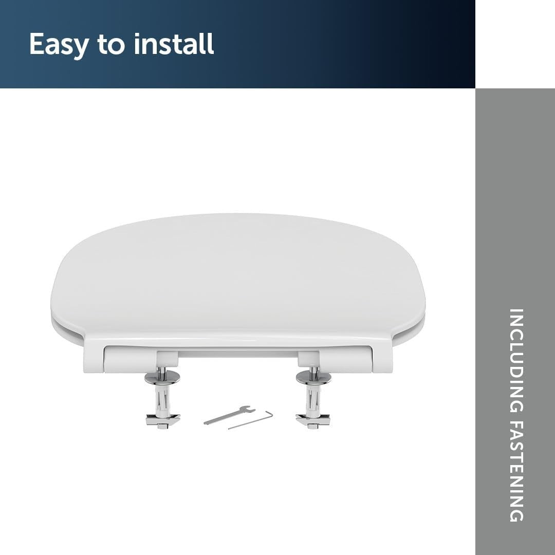 Connect Air Toilet Seat Round White Slim UV Resistant Durable Duroplast