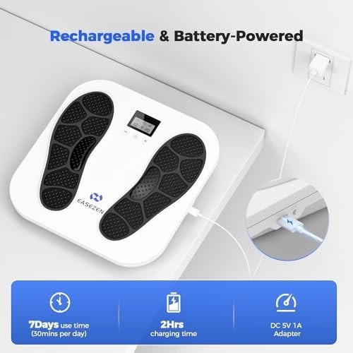 EMS TENS Foot Massager 10 Modes 20 Intensities Plantar Fasciitis Relief White