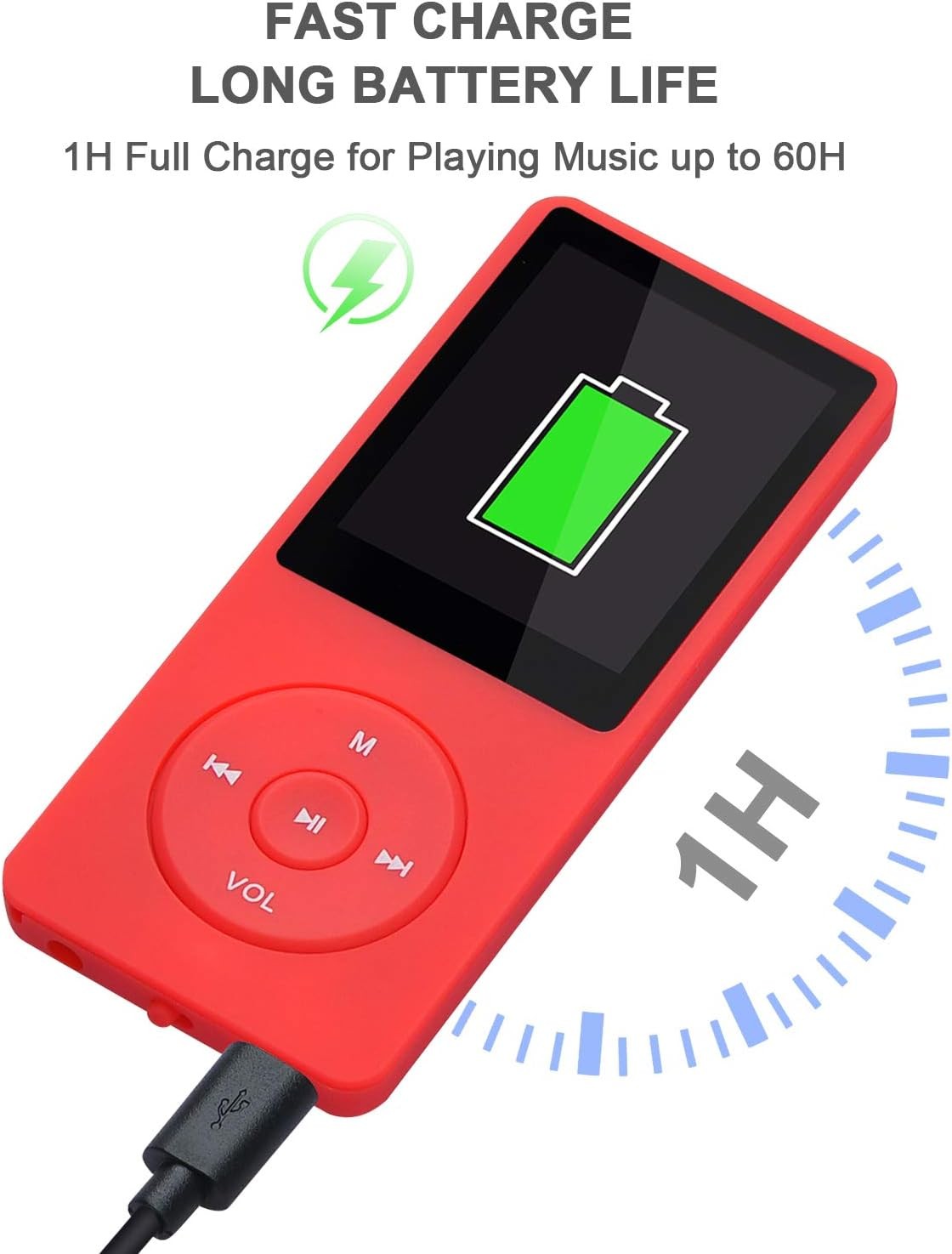 8GB MP3 Player Slim Portable 70H Lossless Sound 64GB