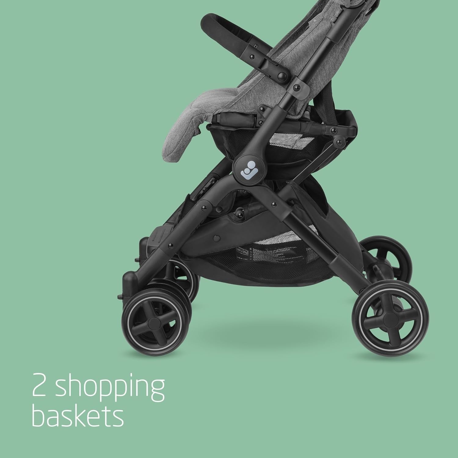 Lightweight Compact Stroller Auto Fold Lie-Flat Pushchair 0-22kg Select Grey