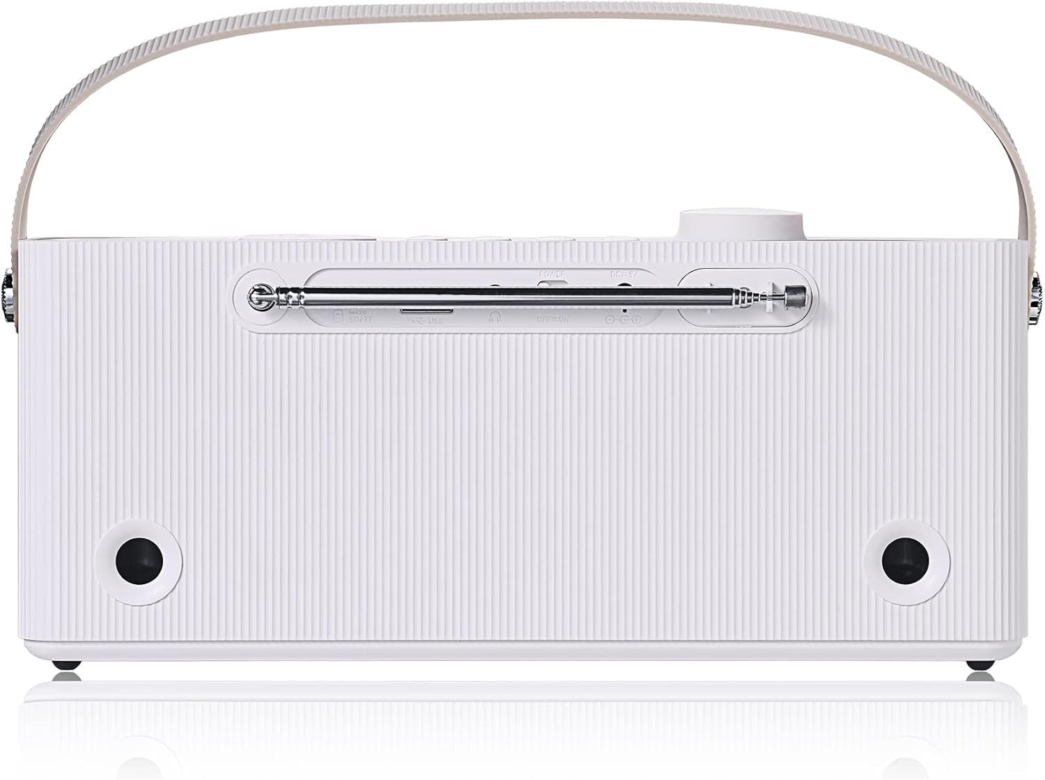 DAB+ FM Digital Radio Bluetooth USB TF Card Alarm Clock Portable White/Cappuccin