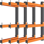 Wall-Mount Wood Storage Rack 2-Pack Black & Orange 61D x 40.6W x 61H cm