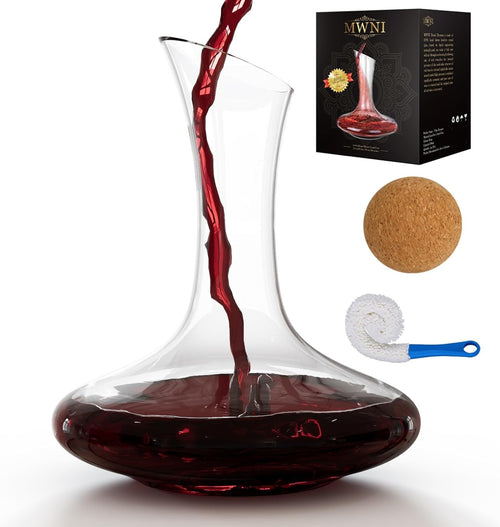 1800ml Crystal Wine Decanter Set with Stopper Aerator Brush Easy Clean Gift
