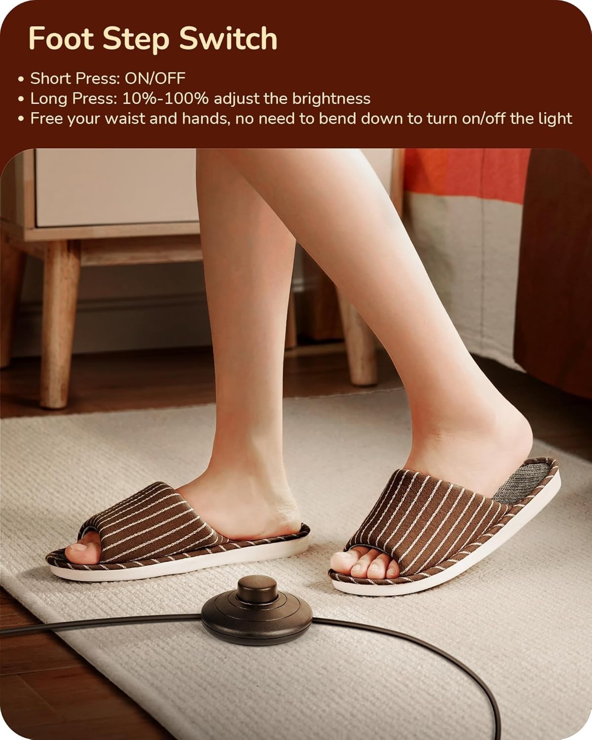 Dimmable LED Floor Lamp 2 Pack, Tall 146cm Standing Light with Foot Switch