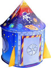 Kids Rocket Ship Play Tent Pop Up Space Playhouse Indoor Outdoor Gift