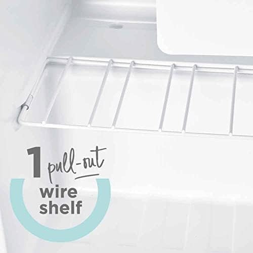 42L Mini Fridge Countertop Compact Lockable Reversible Door White