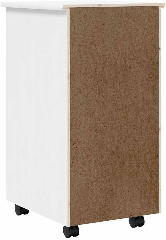Solid Wood Rolling File Cabinet 6 Drawer Mobile Office Storage