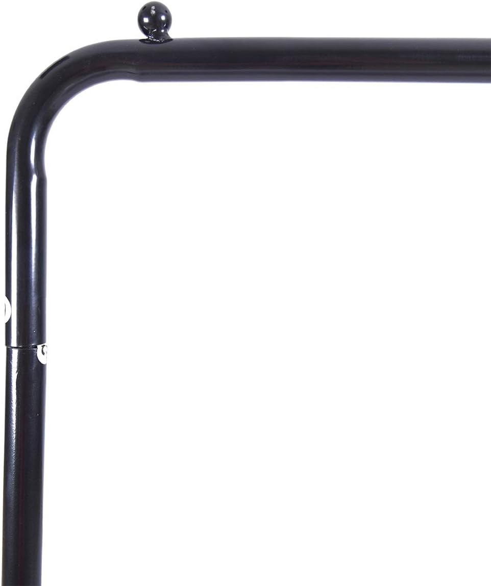 Heavy Duty Metal Clothes Rail 2 Tier Storage Rack Black T21
