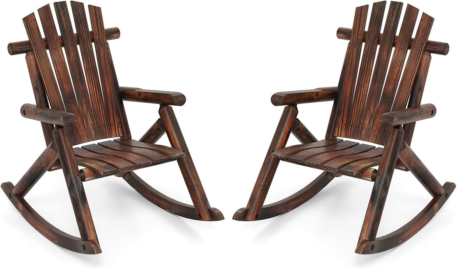 Durable Outdoor Wooden Rocking Chair Set Garden Patio Porch Balcony Relaxer
