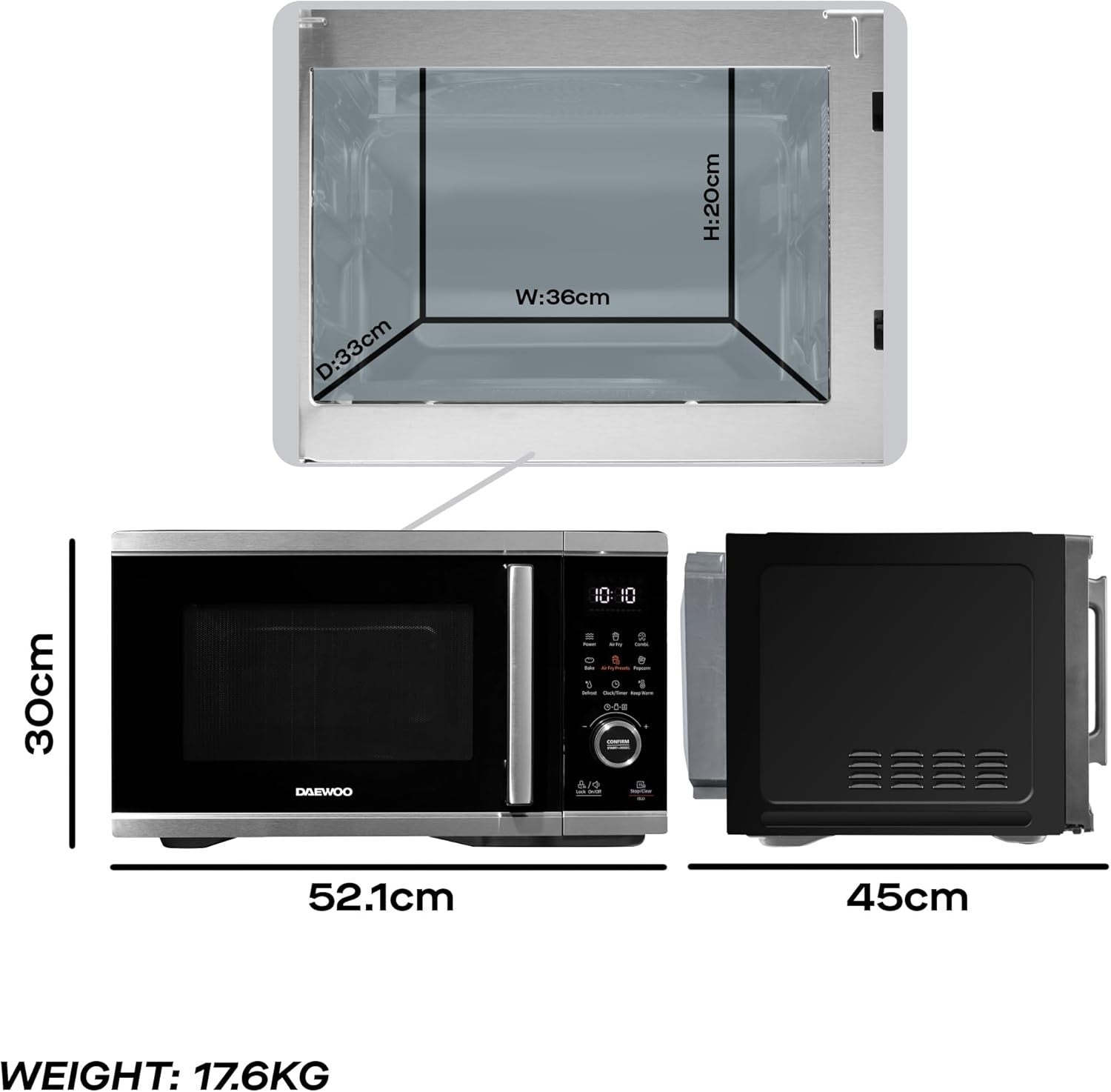 5-in-1 Air Fryer Microwave Oven 26L | Grill Bake Reheat Defrost 2400W Combo