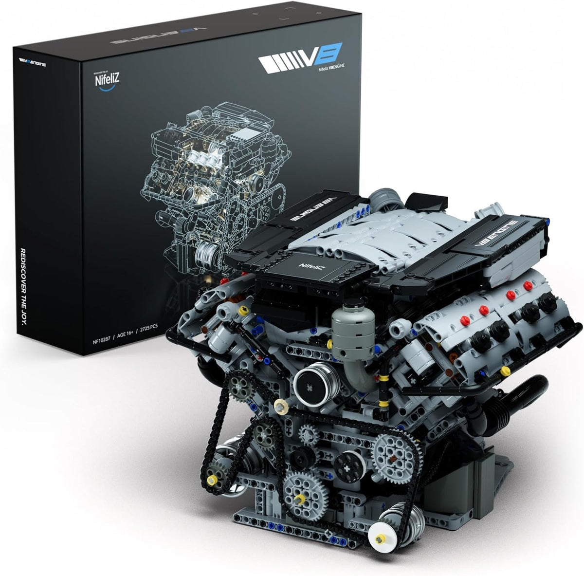 Advanced V8 Engine Model Building Kit 2700+ PCS Mechanical STEM Toy Gift