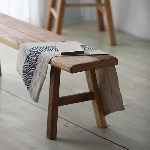 Farmhouse Solid Wood Bench, Rustic Natural Dining & Entryway Seat 180cm