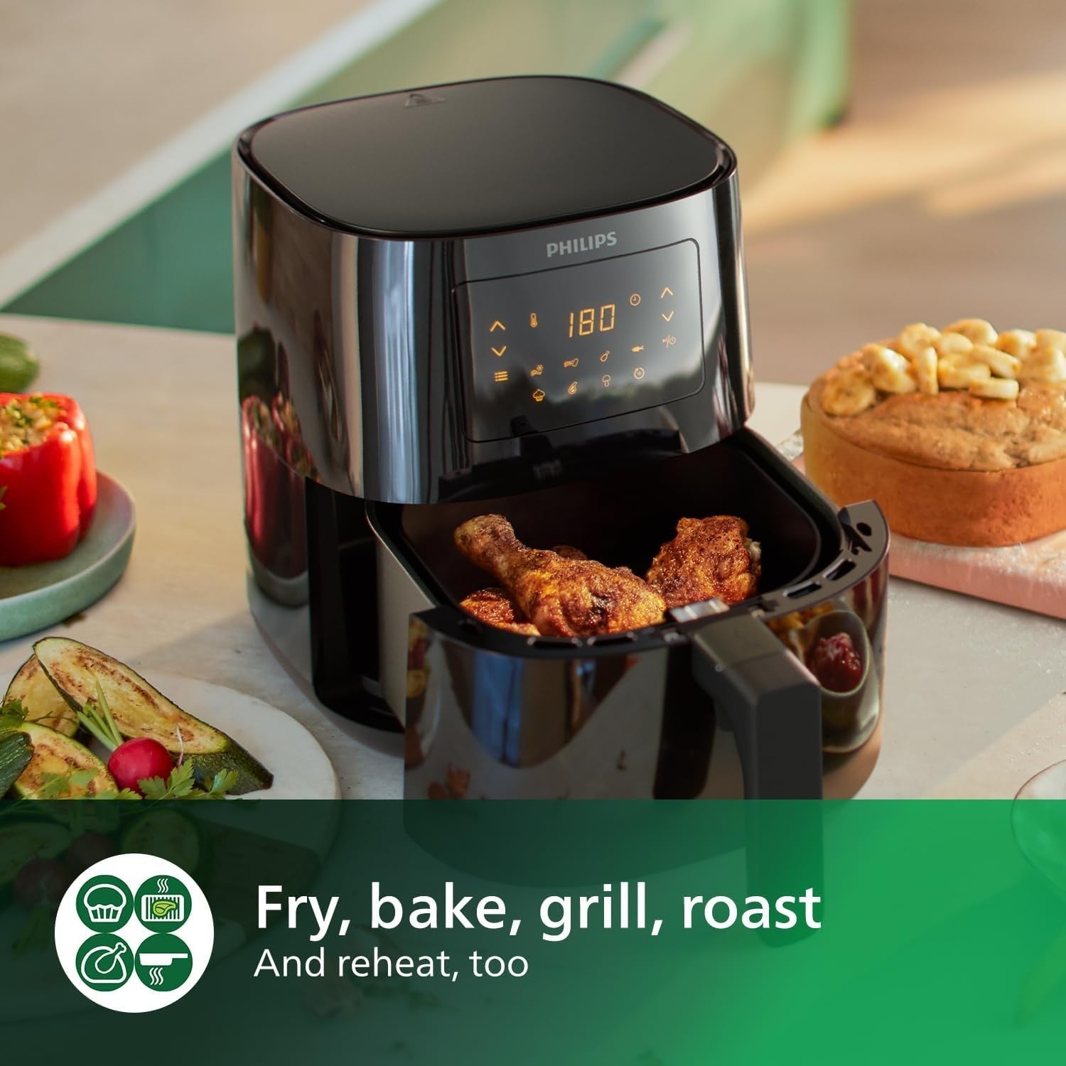 4.1L Air Fryer Digital Touch 13in1 Rapid Air 90% Less Fat Keep Warm