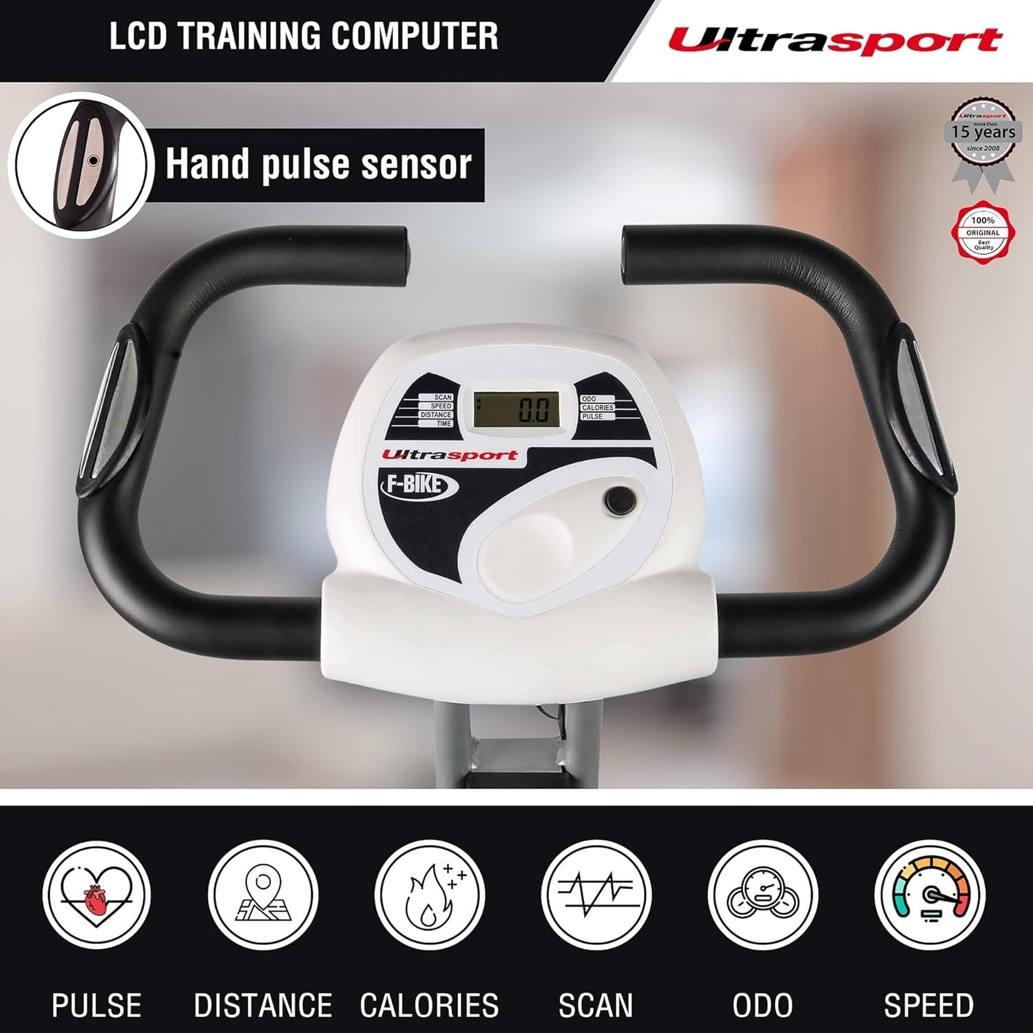 Ultrasport Folding Exercise Bike Quiet Magnetic X-Bike w/ LCD & Pulse Sensors