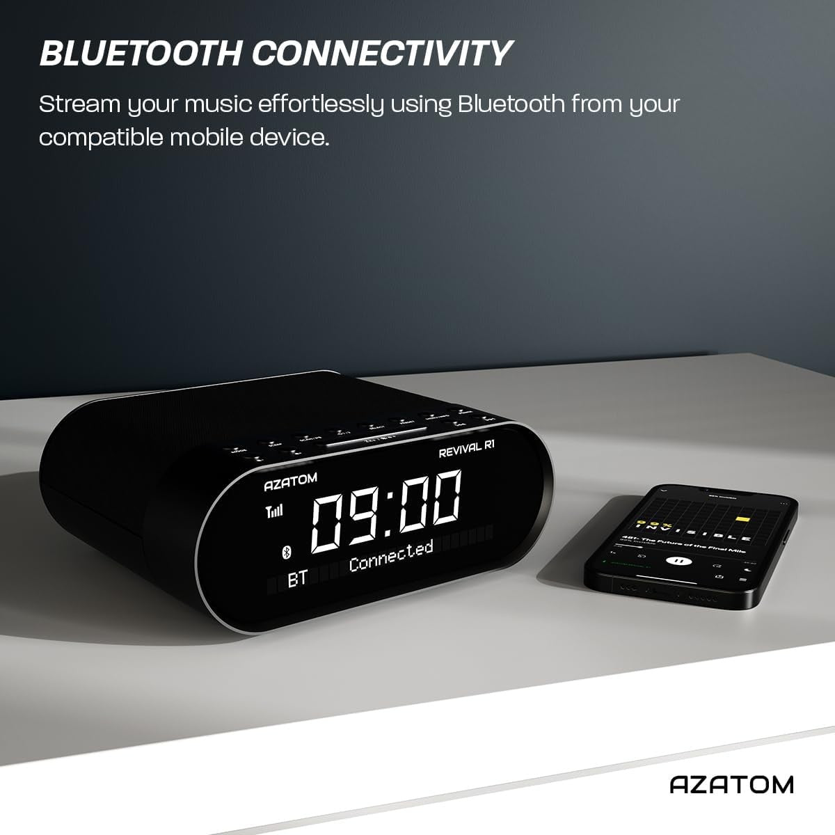 DAB DAB+ FM Bedside Digital Radio Alarm Bluetooth USB Phone Charger