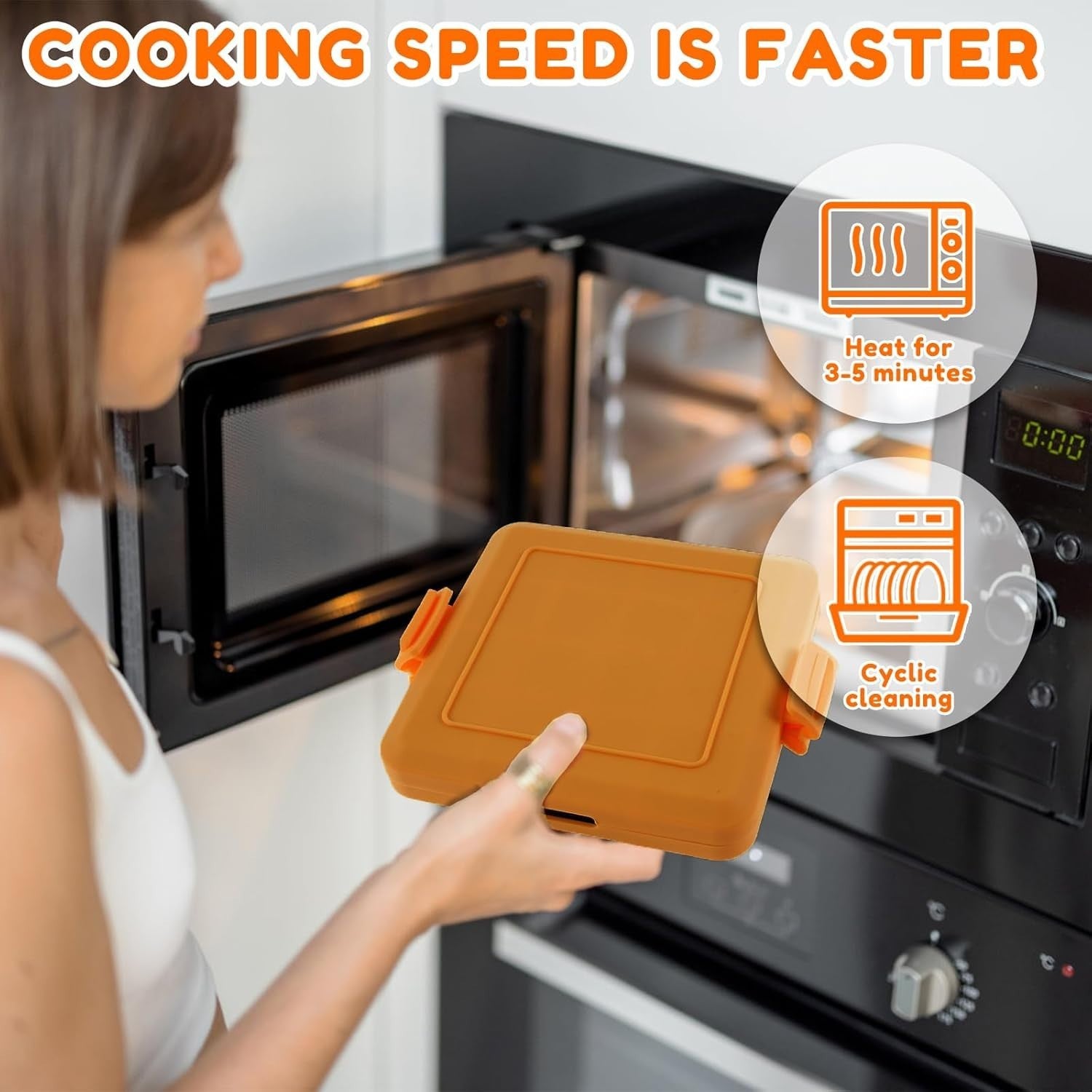 Microwave Toastie Maker Non-Stick Silicone Heatwave Technology Orange