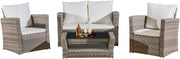 4 Seater Rattan Garden Furniture Set Outdoor Patio Sofa Table Chairs
