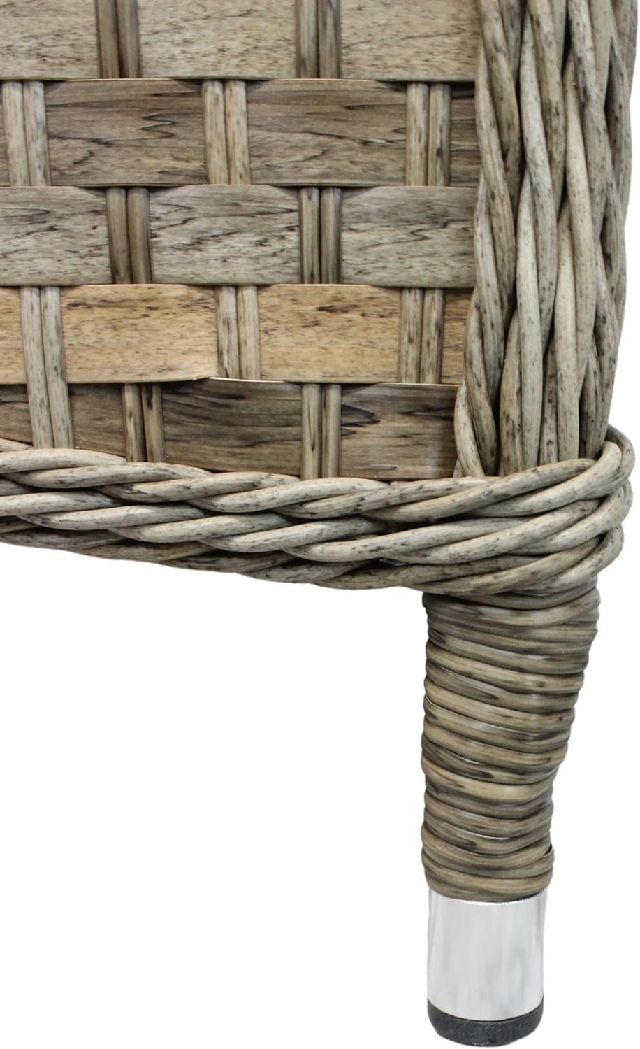 Brown Rattan Tub Armchair With Cushion Outdoor Garden Patio Dining Chair