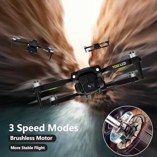 Toladrone TD12LCD Drone with Camera 1080P, LCD Remote, 90° Adjustable Lens