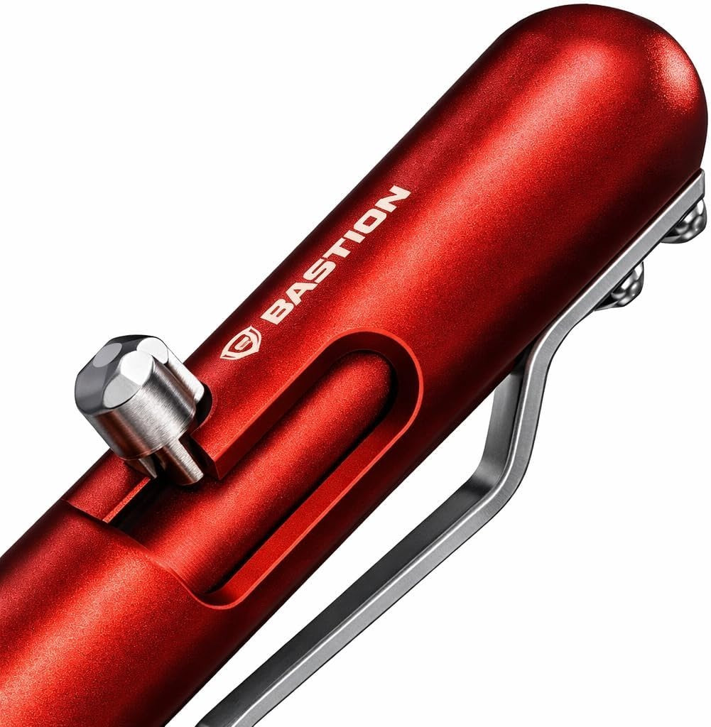 Luxury Slim Red Ballpoint Pen – Aluminium, Bolt Action, Gift Ready