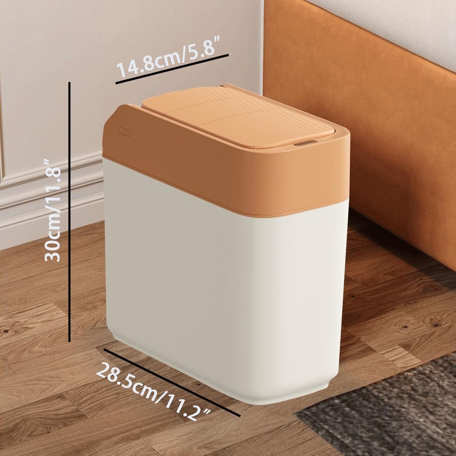 12L Automatic Bathroom Bin Motion Sensor Slim Slide Lid