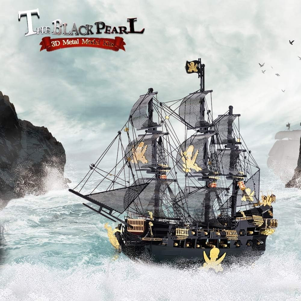 3D Metal Pirate Ship Puzzle Model – Durable DIY Craft for Adults & Teens