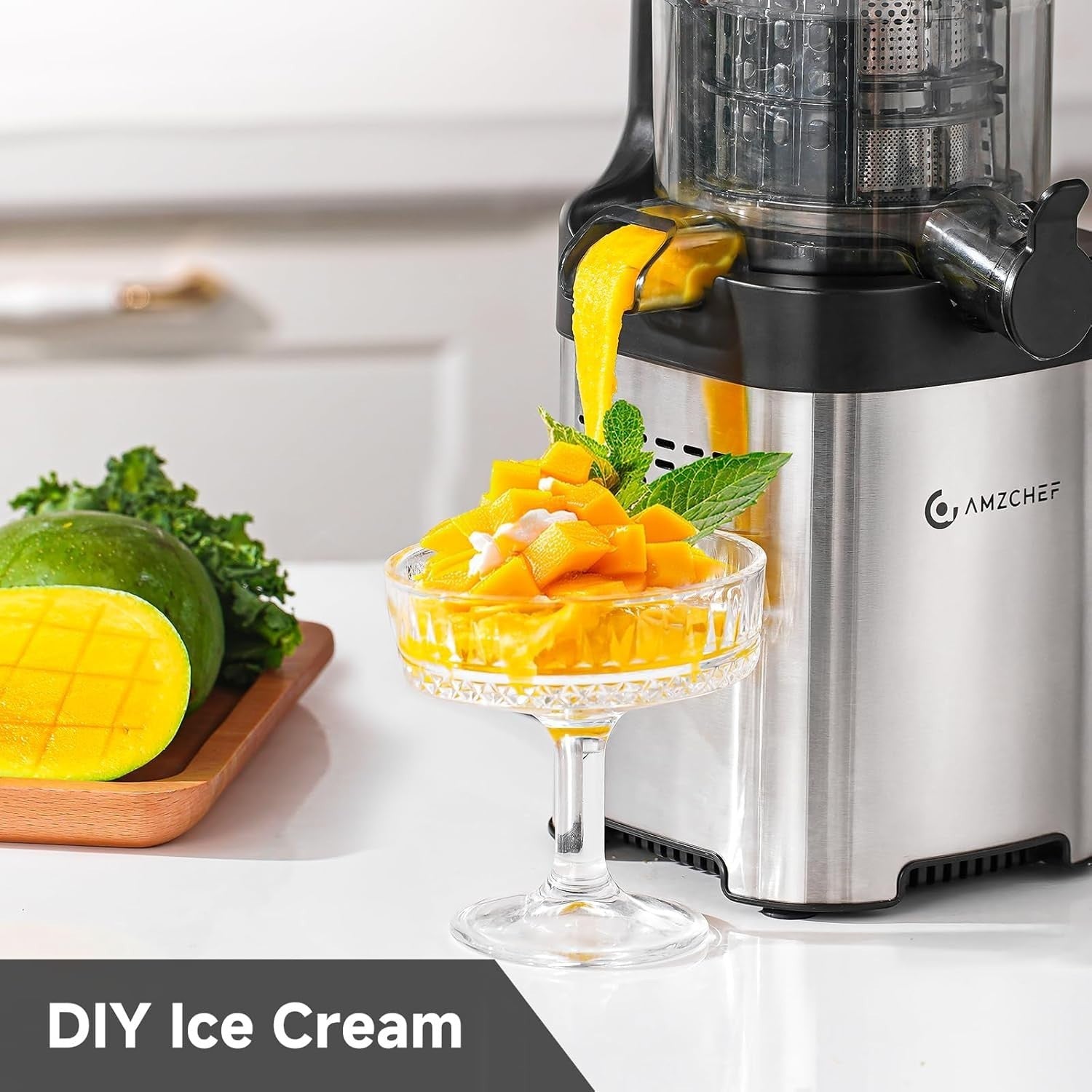 Cold Press Juicer Wide Chute Slow Masticating Juice Extractor 1.8L