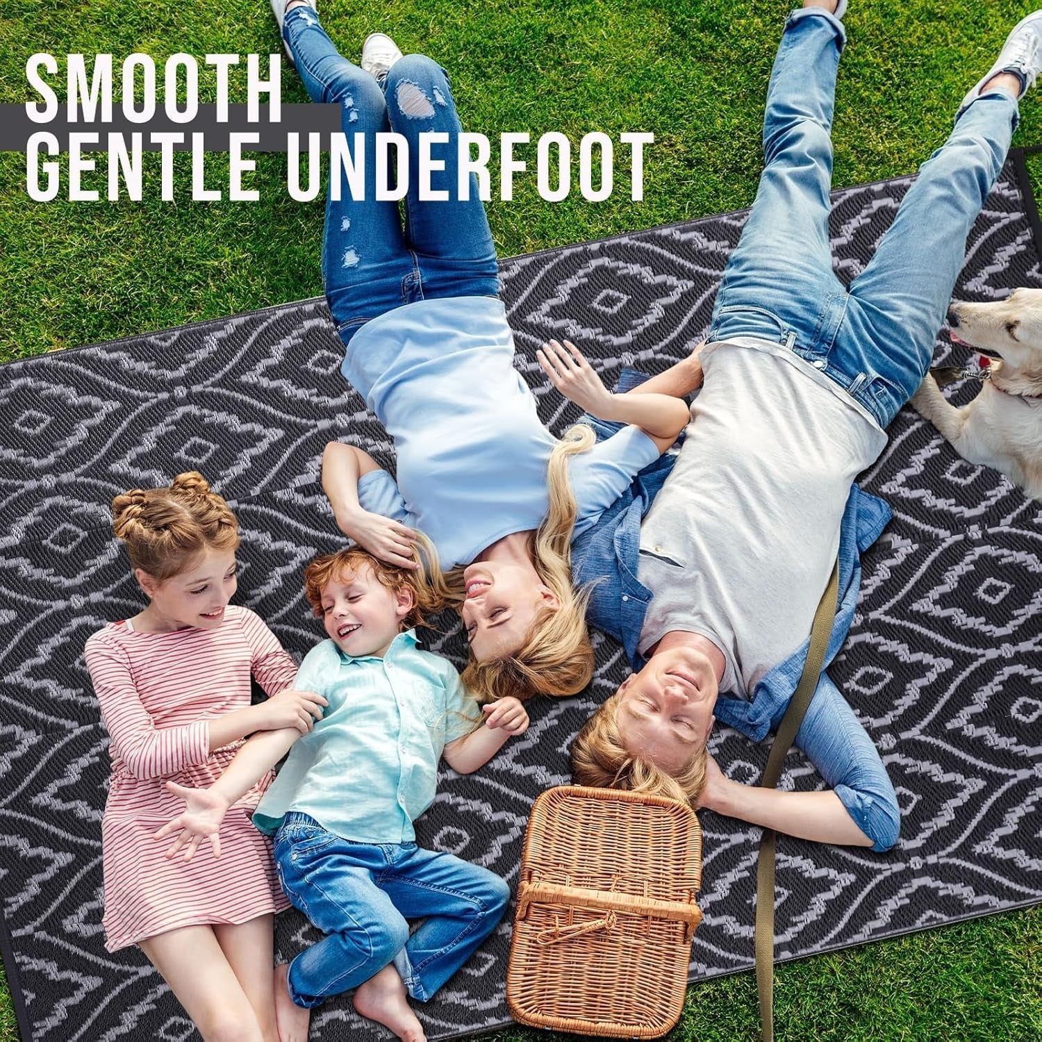 Extra Large Reversible Outdoor Rug 240x300cm Waterproof UV Patio Garden Mat