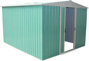 Metal Garden Storage Shed 8x8ft Waterproof Outdoor Shed with Apex Roof Green