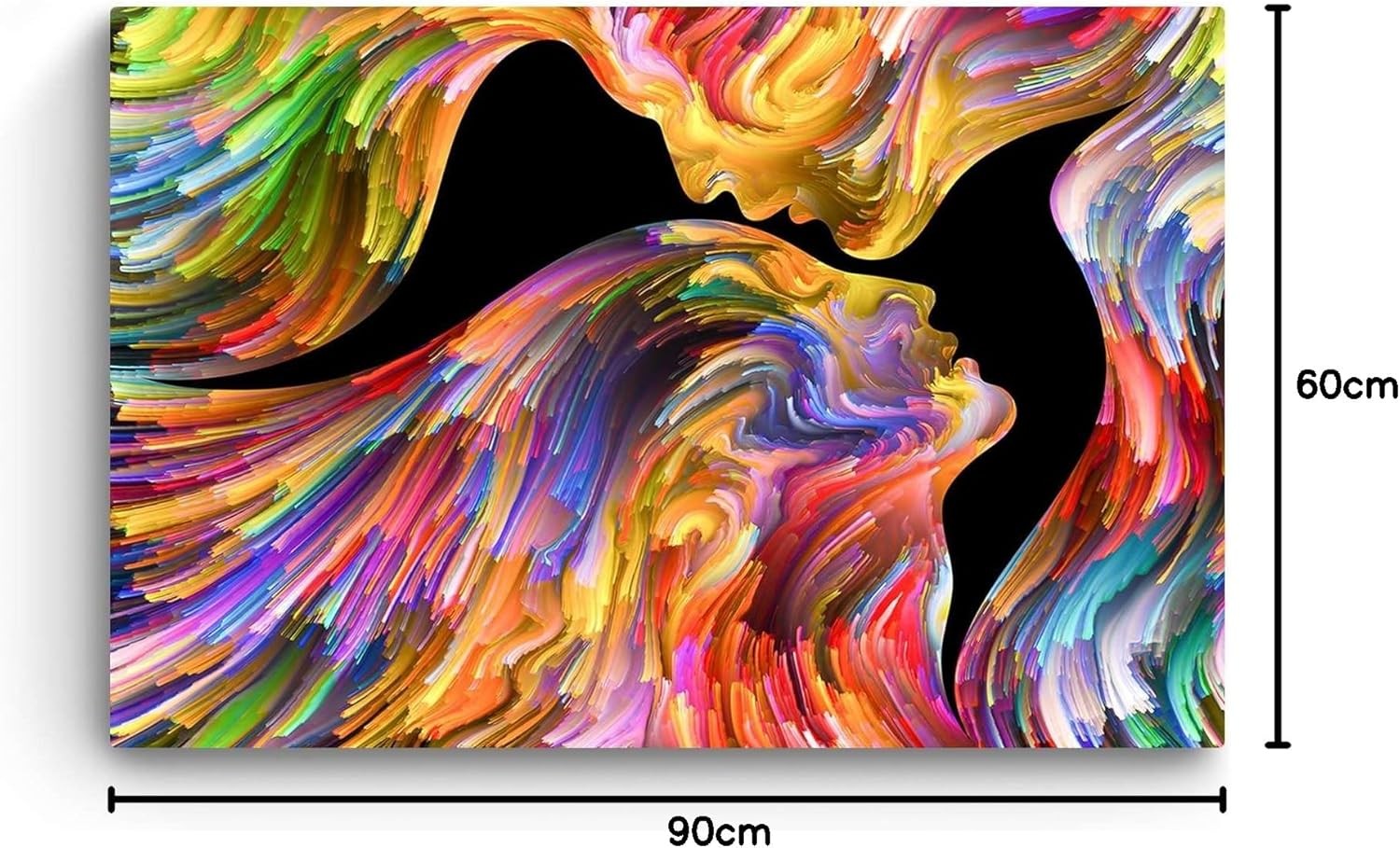 Large Abstract Canvas Wall Art 90x60cm Colourful Framed Print
