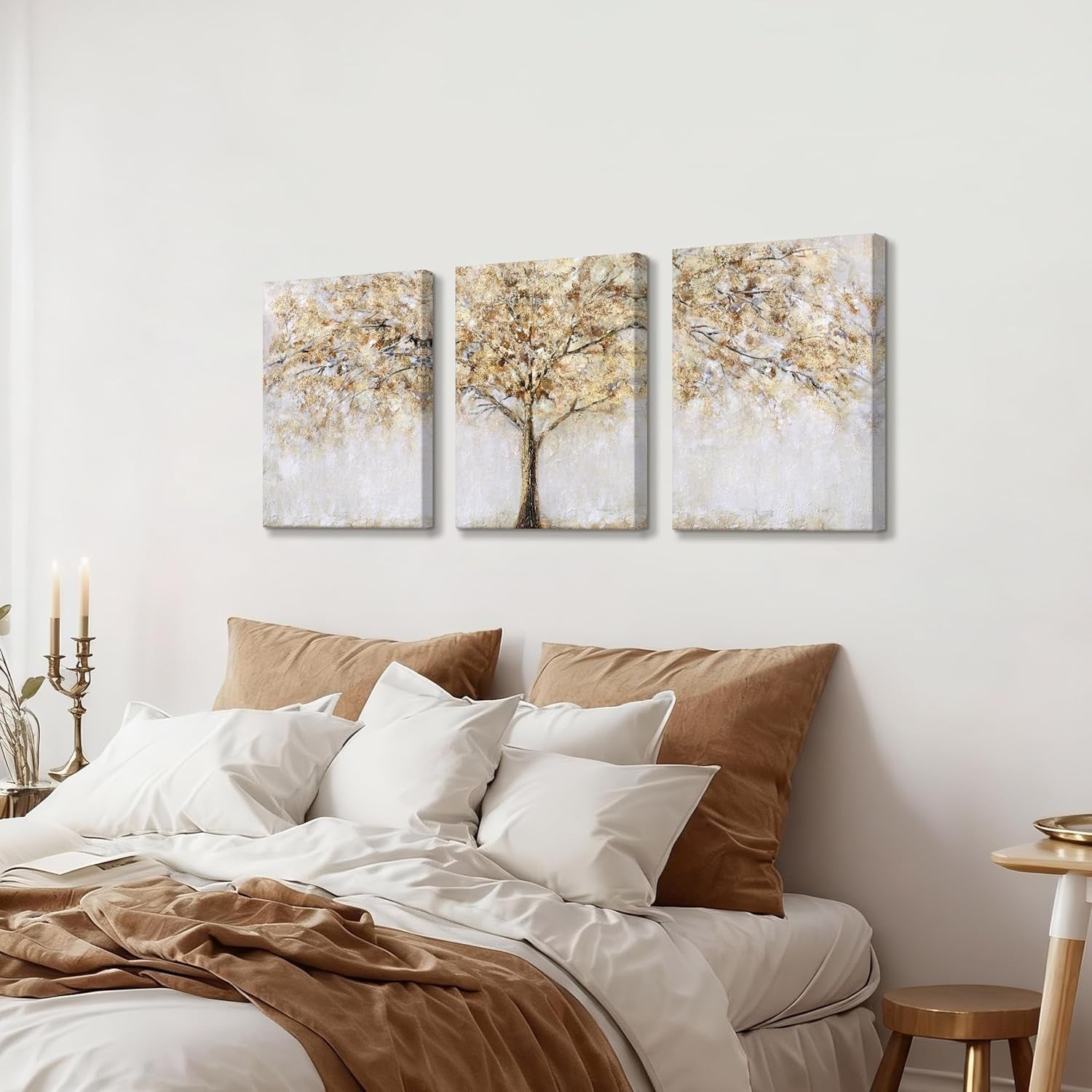 Tree of Life Wall Art Set of 3 Framed Canvas 30x40cm