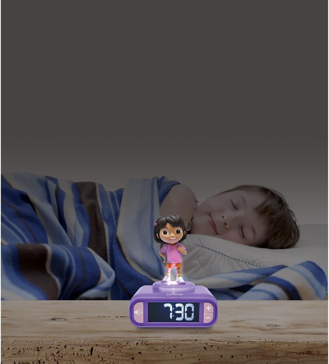 Kids Alarm Clock Night Light Display Snooze Sounds Cute Bedroom Gift