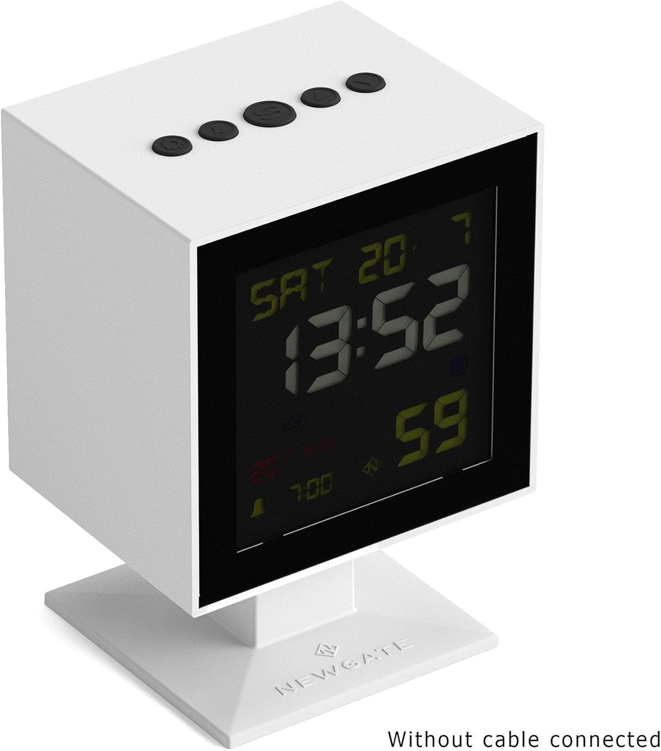 Digital Alarm Clock Large LCD Retro Square Desk Bedside Time Display