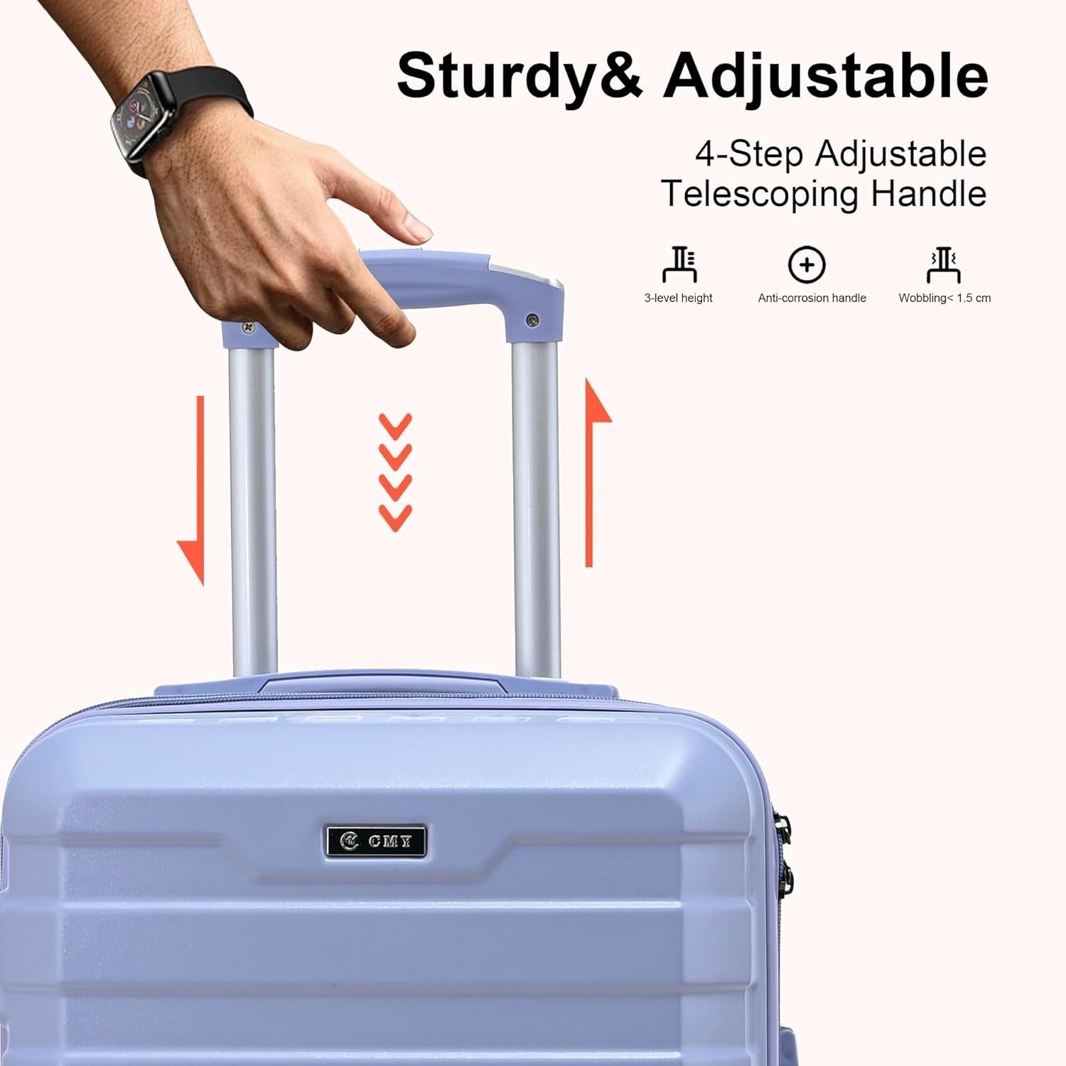 20” Carry On Travel Case Lightweight Hard Shell TSA Lock Spinner Wheels