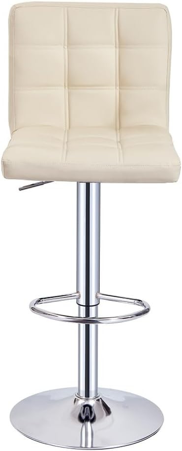 Adjustable Swivel Bar Stool | 360° PU Leather Kitchen Counter Stool