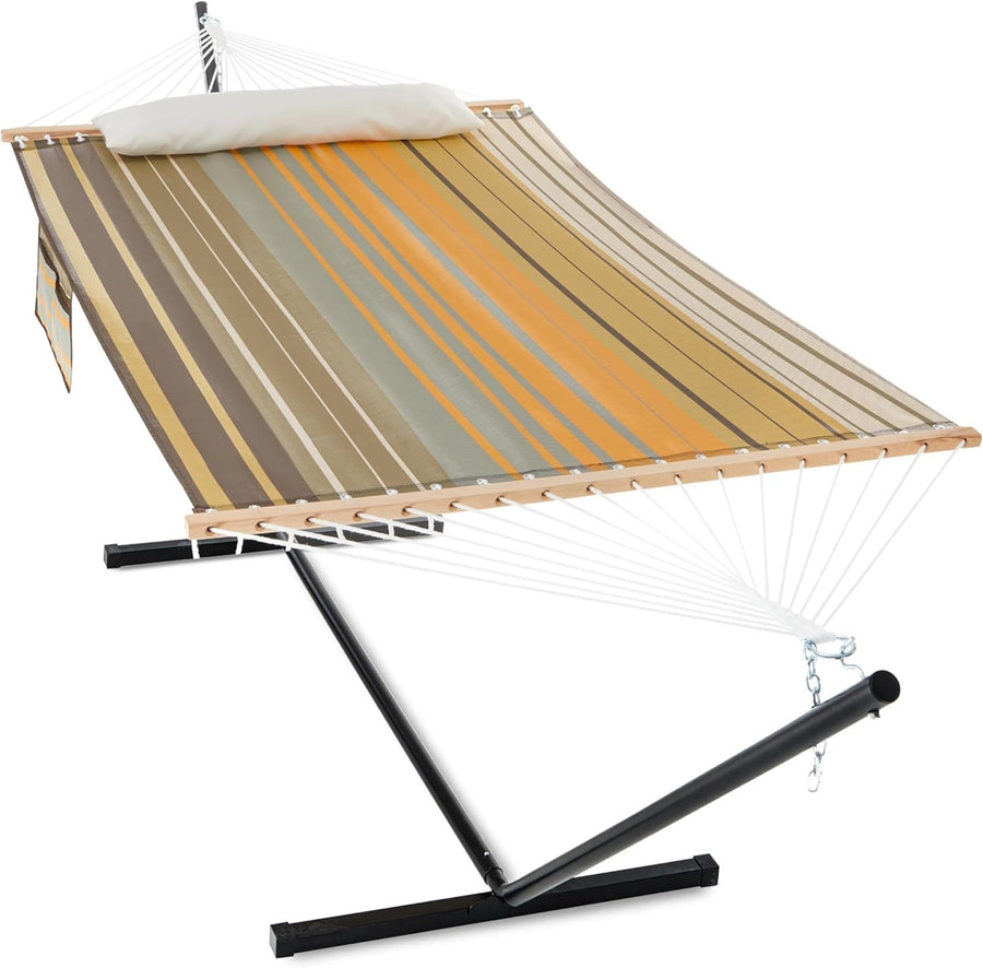 Waterproof Double Hammock with Stand 55" Wide 2-Person 475lb Capacity Outdoor