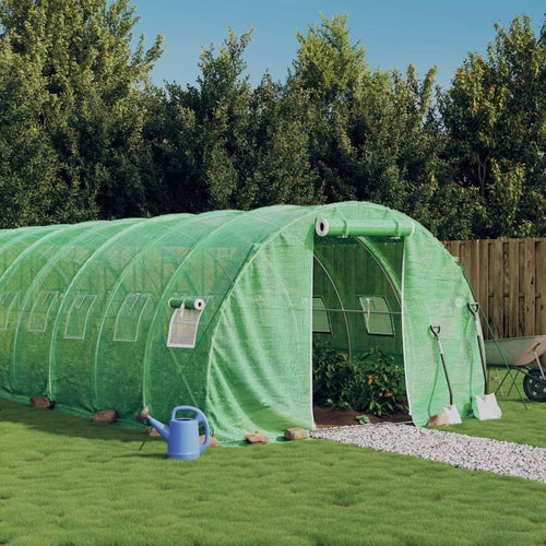 Large 54m² Outdoor Greenhouse 18x3x2m Steel Frame PE Cover Weatherproof