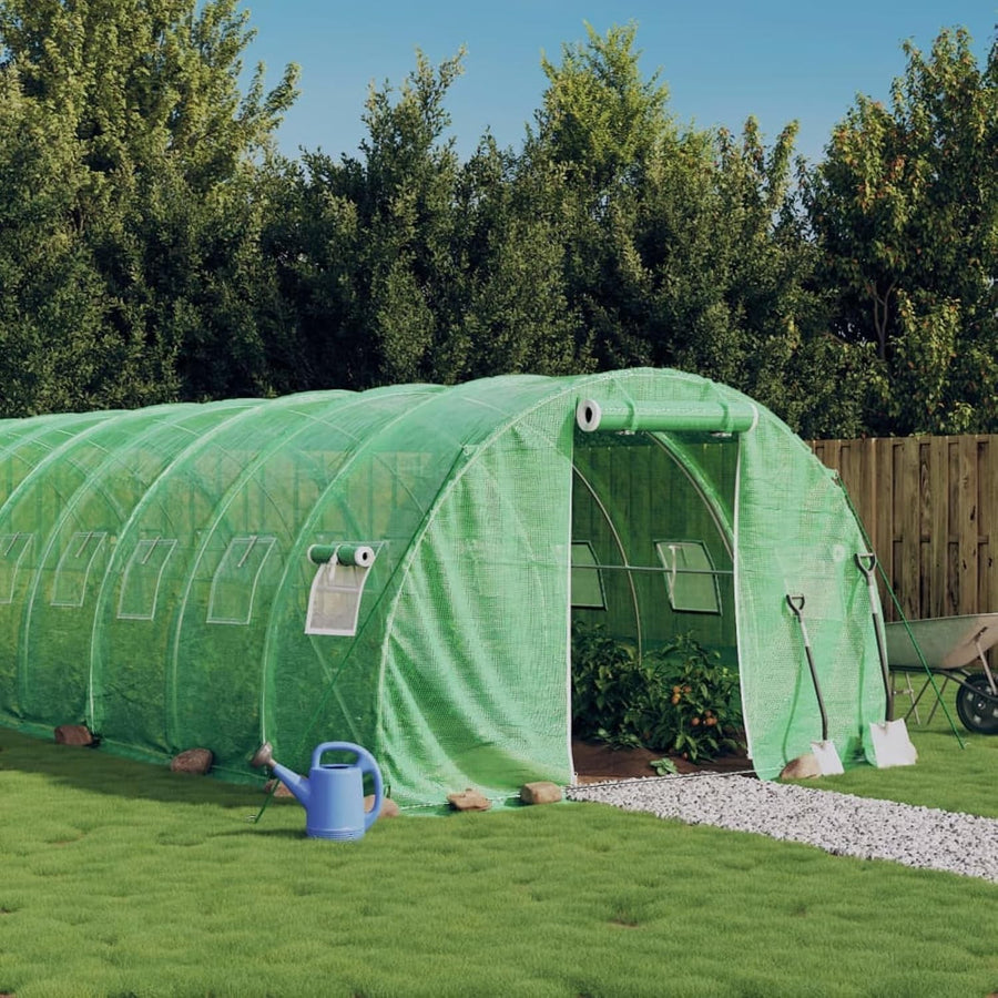 Large 54m² Outdoor Greenhouse 18x3x2m Steel Frame PE Cover Weatherproof