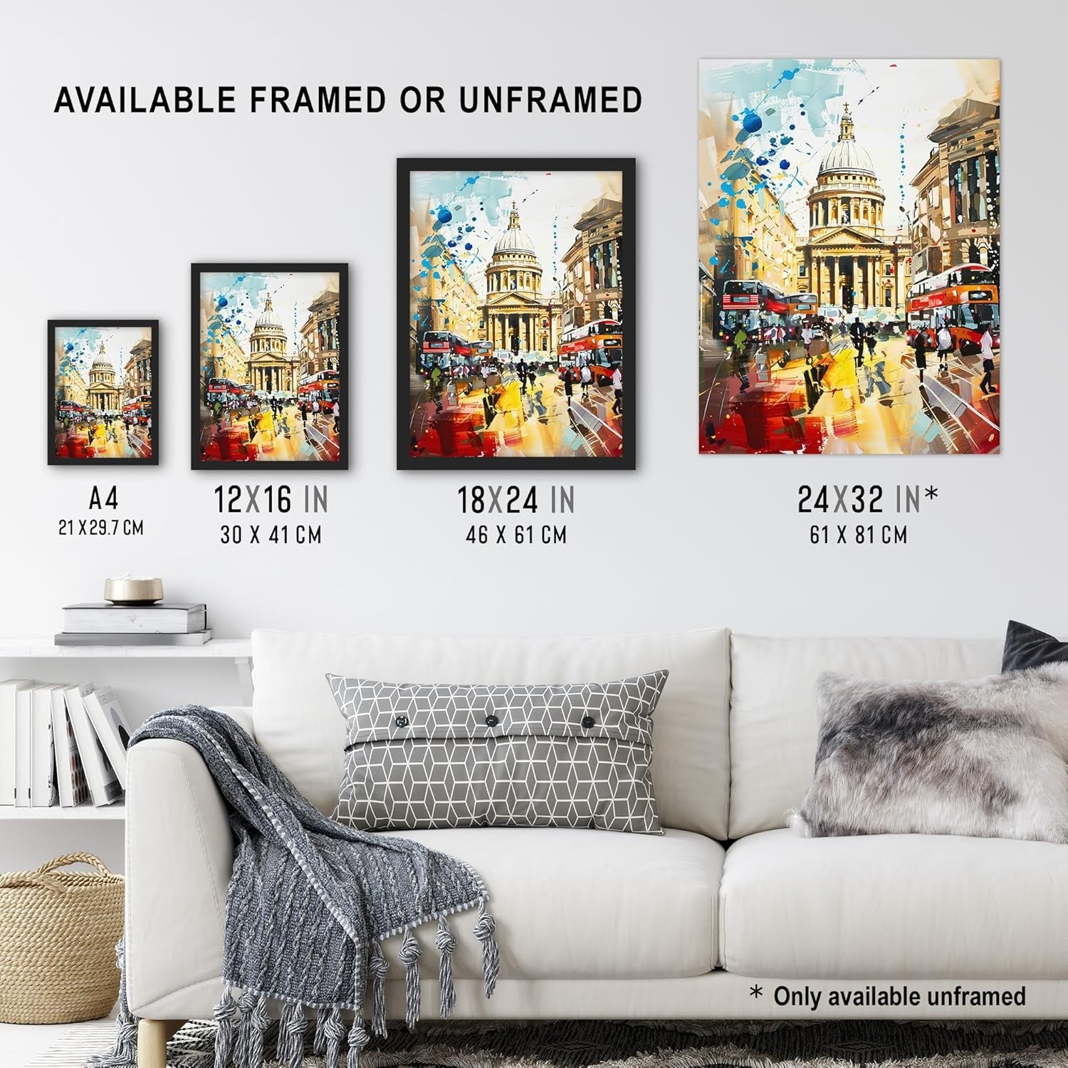 Abstract St Pauls Cathedral London Framed A4 Wall Art Print Decor