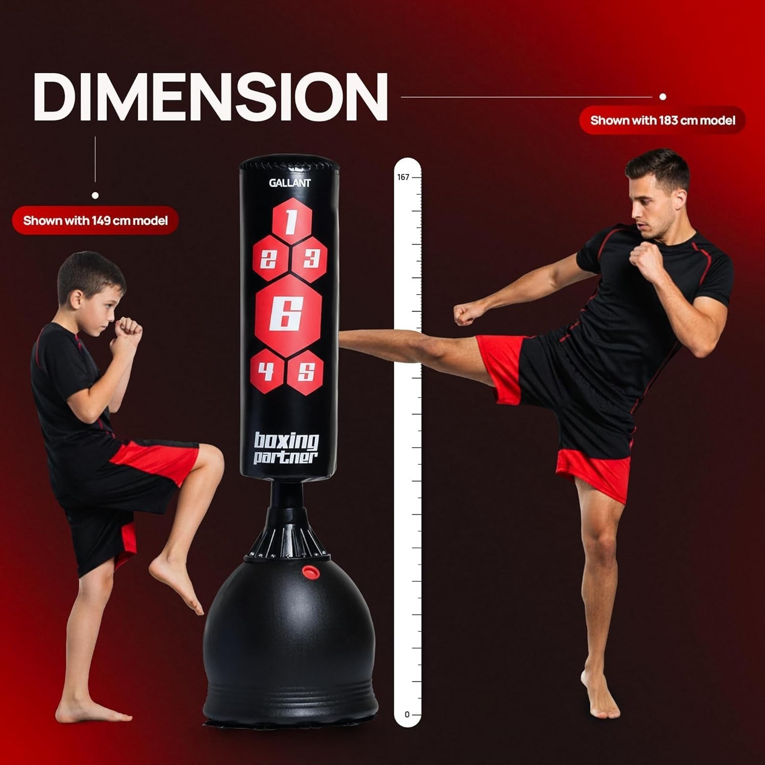 5.5ft Free Standing Punch Bag Heavy Duty Boxing MMA Kick Training