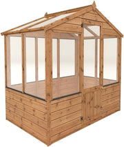 4x6 Wooden Garden Greenhouse with Apex Roof & Opening Vent – Tongue & Groove
