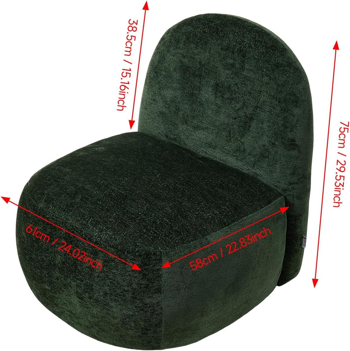 Green Swivel Tub Chair Chenille Accent Armchair 360° Base