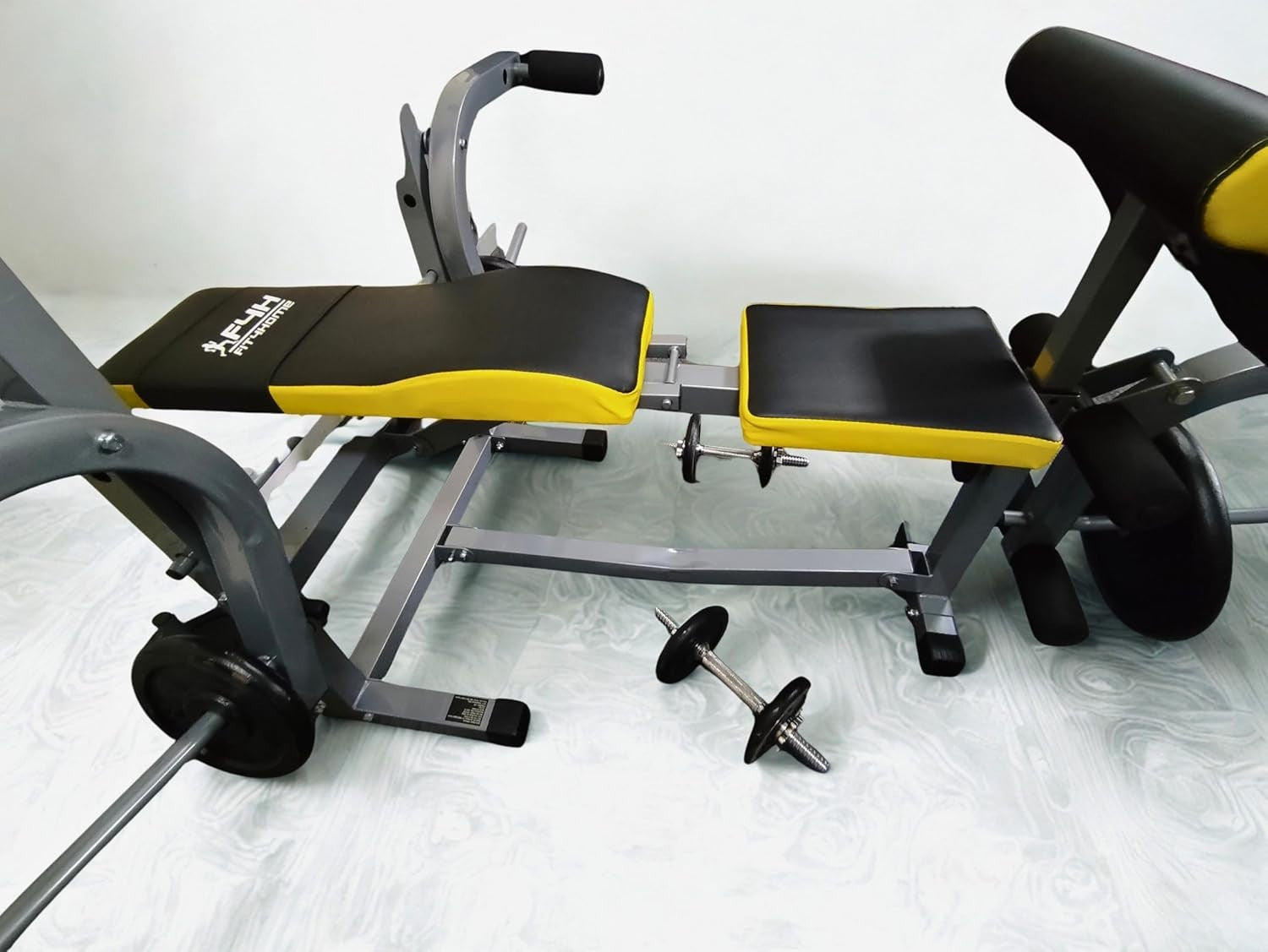 Heavy Duty Adjustable Weight Bench With Barbell Rack Preacher Curl Home Gym