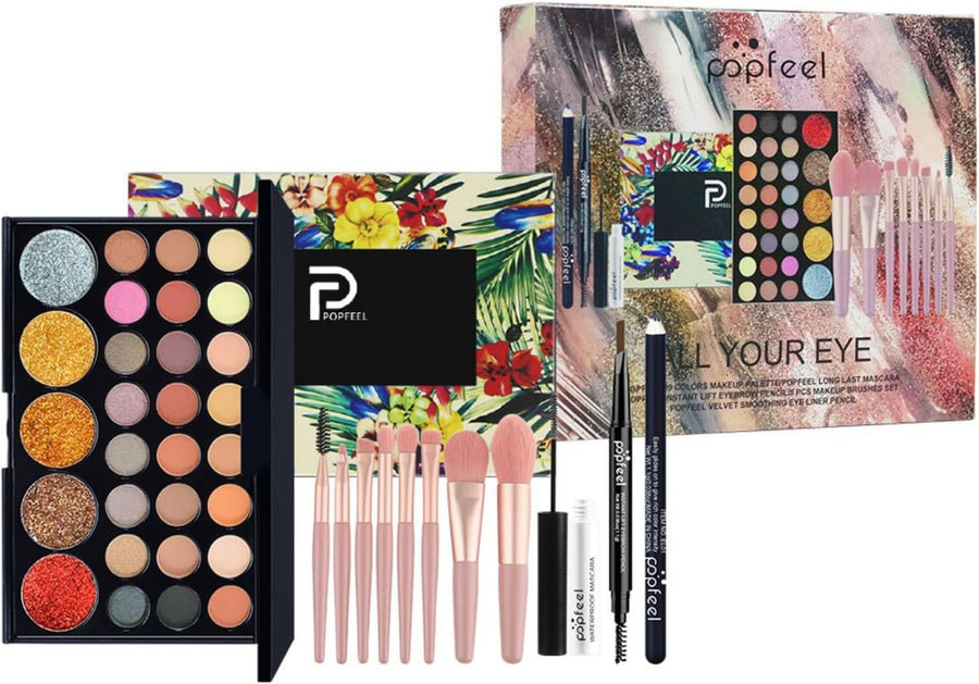 All In One Makeup Gift Set Eyeshadow Lipstick Blush Travel Kit