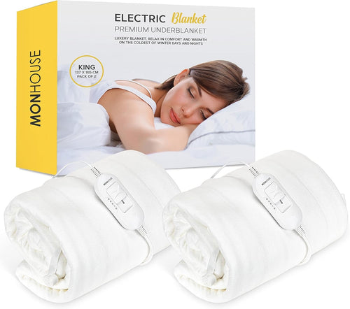 King Size Electric Underblanket Heated Mattress Cover Fleece Fast Heat Washable