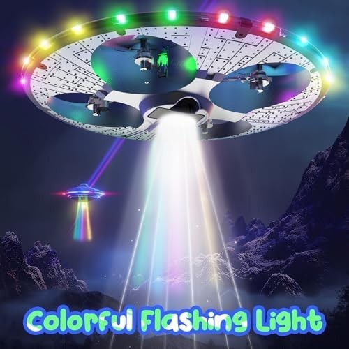 Foam UFO Drone for Kids RC Plane with LED Lights Remote Control Auto Hover 15min