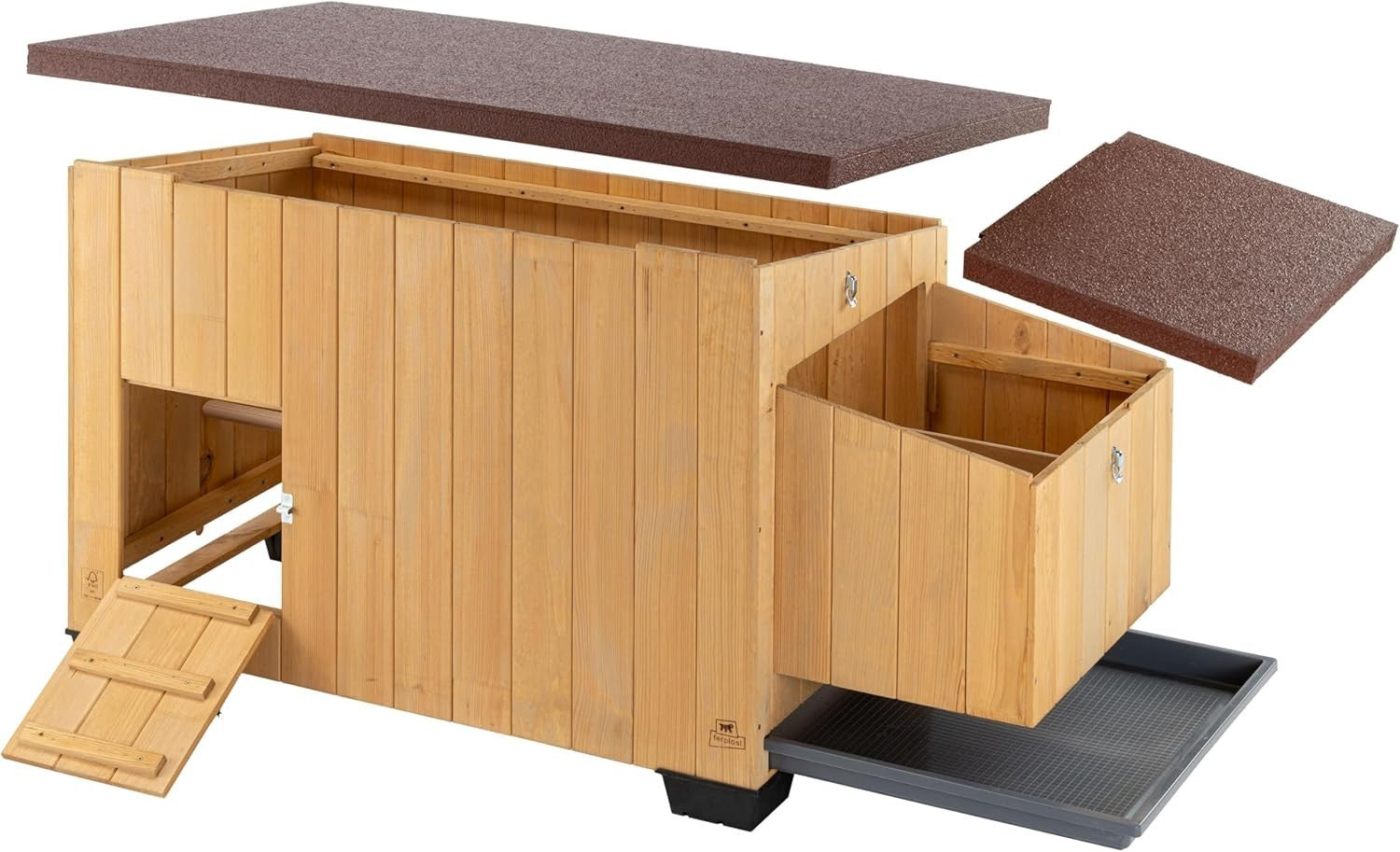 Large FSC Wooden Chicken Coop 5 Hen House w Tray Ramp