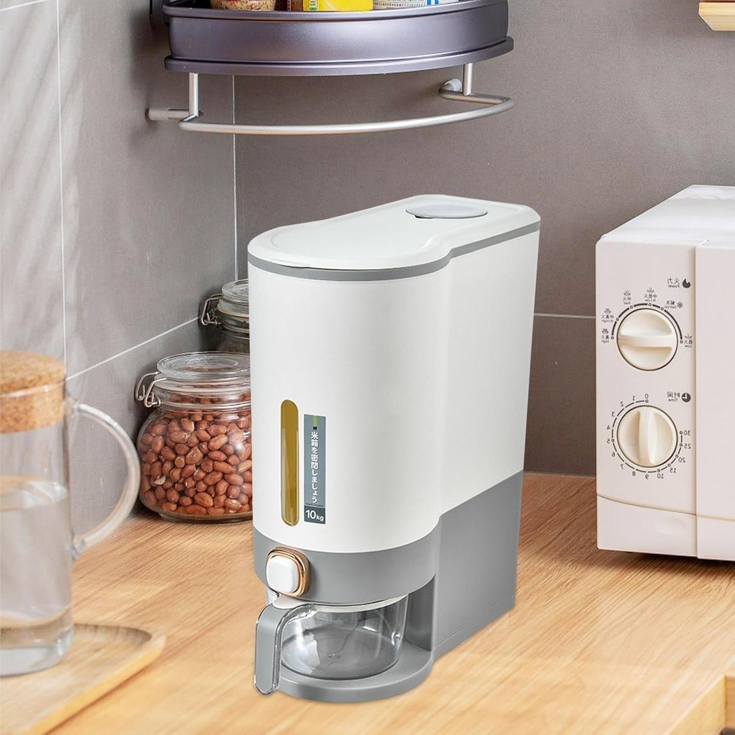 5KG 10KG Automatic Rice Dispenser with Measuring Cup Sealed Storage Bin
