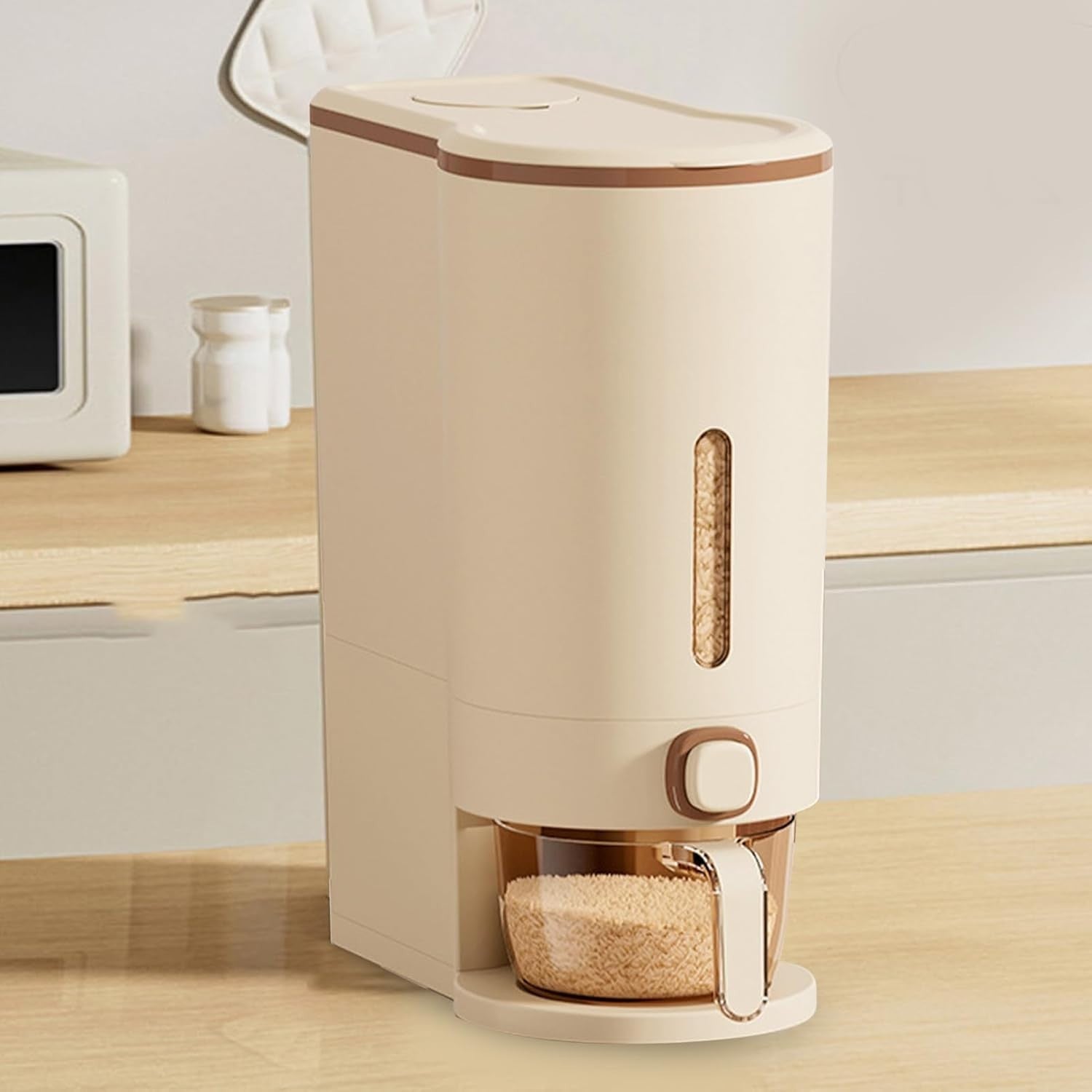 10KG Rice Dispenser Airtight Grain Storage w Window